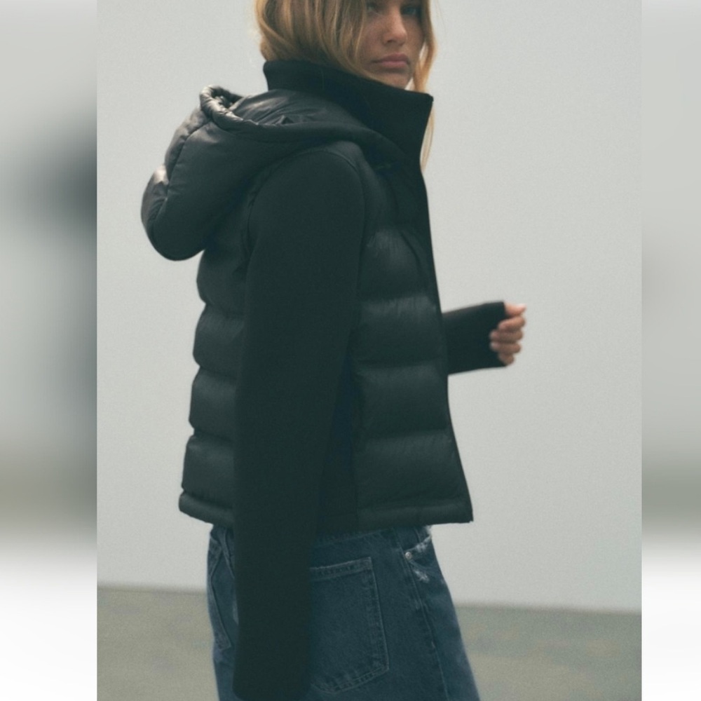 Zara Neoprene Puffer Effect Jacket